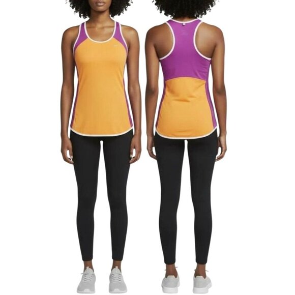 Nike Tops - Nike Dri-Fit Women's Purple Orange Color Block Racerback Athletic Tank Top M